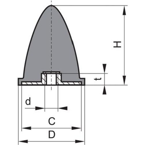 Gummi Anschlag Puffer GP EP 15x15 M4