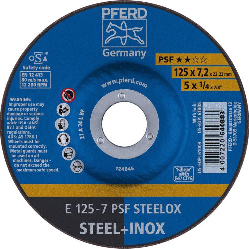 Schruppscheibe gekröpft PSFSTEELOX 230x8mm PFERD