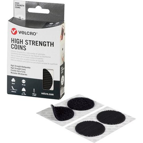 VELCRO Klettband High Strength Fastener Punkt Durchmesser 45mm, schwarz, 6 Stück