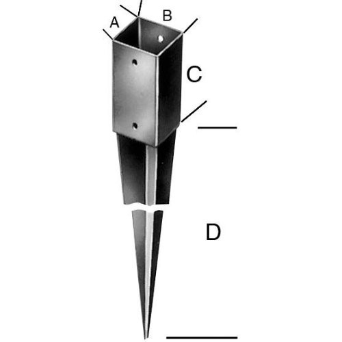 Einschlagbodenhülse tzn 71x750 Stärke 1,8mm