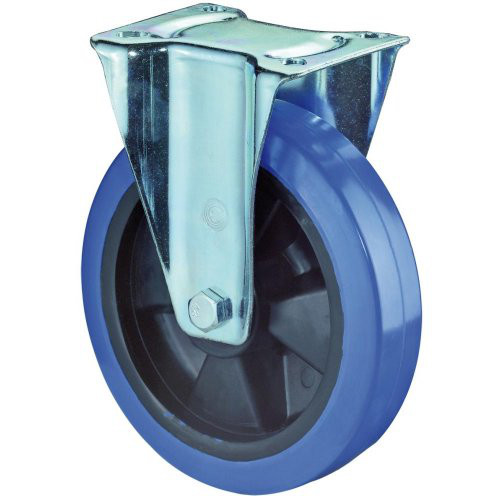 Bockrolle 100mm L410 Platte,Elastik blau,RL L410.B61.101