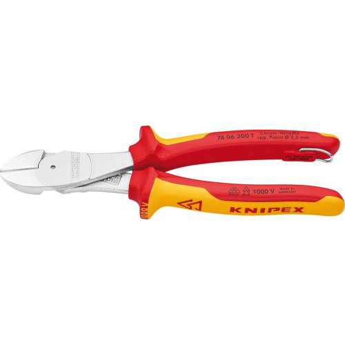 Kraft-Seitenschneider VDETT mit Mehrkomponenten-Griffen 200mm KNIPEX