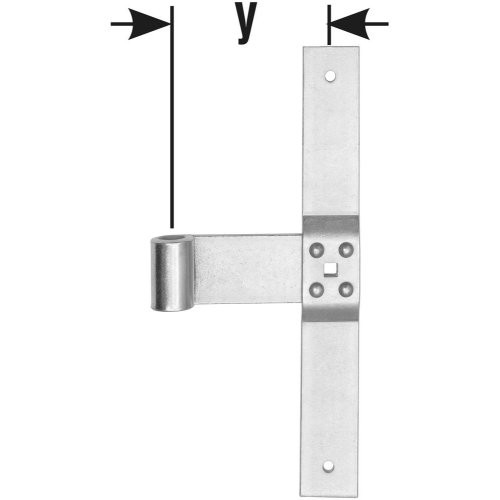 Haustür-Mittelband D16 x300mm hell verz.