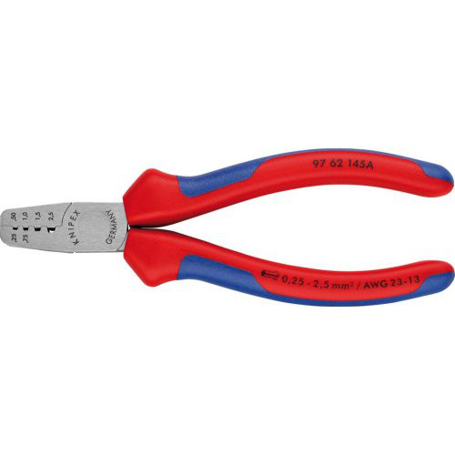 Aderendhülsenzange mit Mehrkomponenten-Griffen 145mm qmm KNIPEX