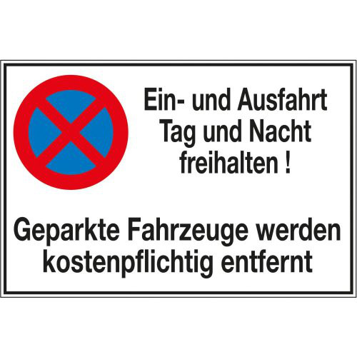 Symbol Ein- und AusfahrtAluminium geprägt