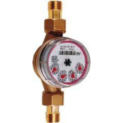 Warmwasserzähler 1/2" inkl. Verschraubung QN1,5