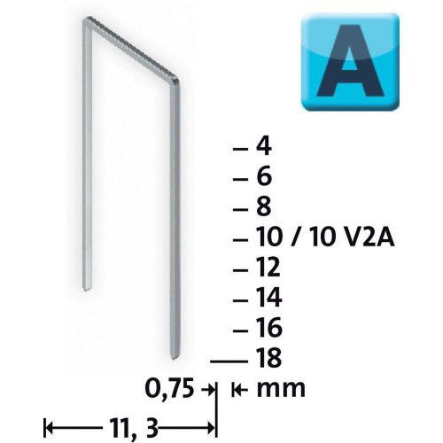 Feindrahtklammer A Typ 53/12 mm St a 1000 StNovus