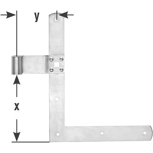 Paar Winkelbänder D13 250x300mm hell verz.