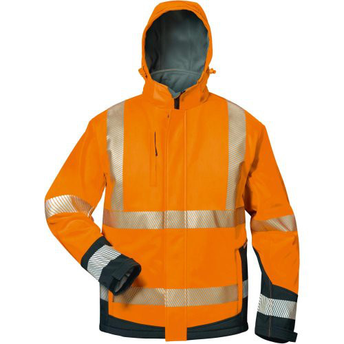 Warnjacke Lukas,SoftshellGr. XL, orange/schw.