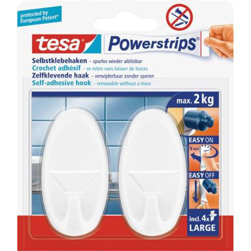 Powerstrips Haken Large Oval weiss