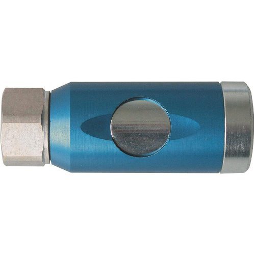 Sicherheitskupplung mit Druckknopf drehbar, blau,NW 7,4mm IG G1/4" EWO