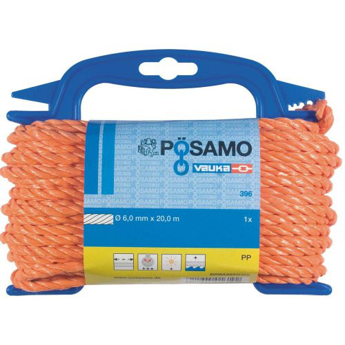 PP-Seil gedr. orange 6,0mmx20m auf Kz-Haspel