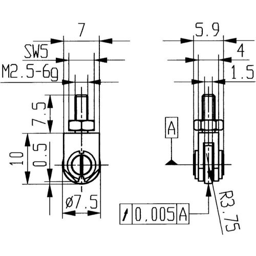 Messeinsatz Stahl Typ 22/ 7,5mm KÄFER