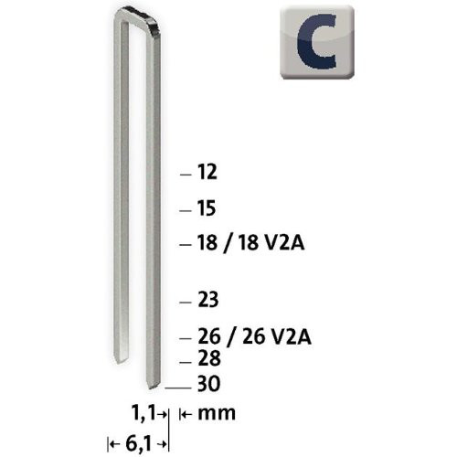 Schmalrückenklammer C Typ 4/23 mm a 1100 St Novus