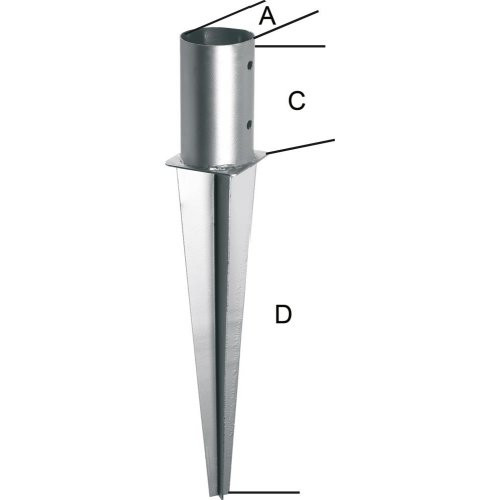 Einschlagbodenhülse tzn 101 f. Rundholz