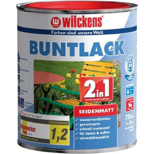 Buntlack 2in1, 375 ml seidenmatt, feuro.RAL3000