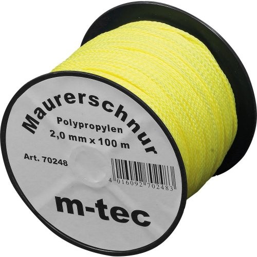 Lot-Maurerschnur 2,0mm gelb-fluor., 100m Rolle