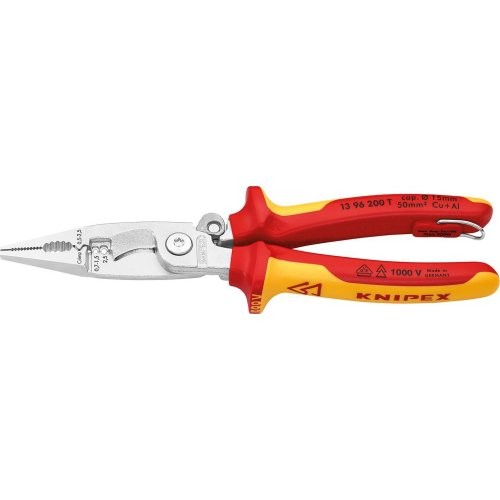 E.-Install.Zange VDE TT 200mm m.M.K.Griff Knipex