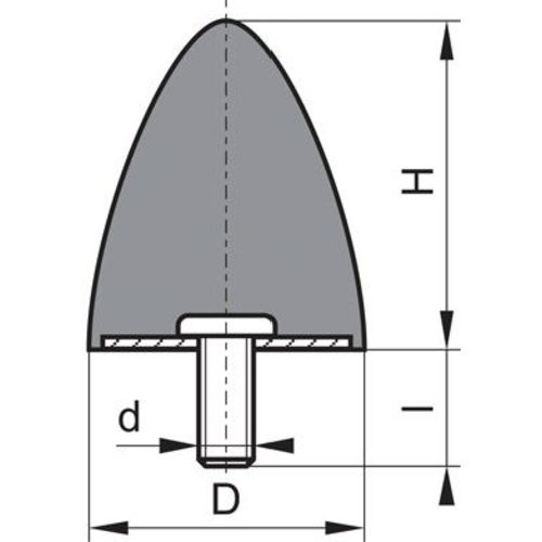 Gummi Anschlag Puffer GP DP 95x83 M16x42