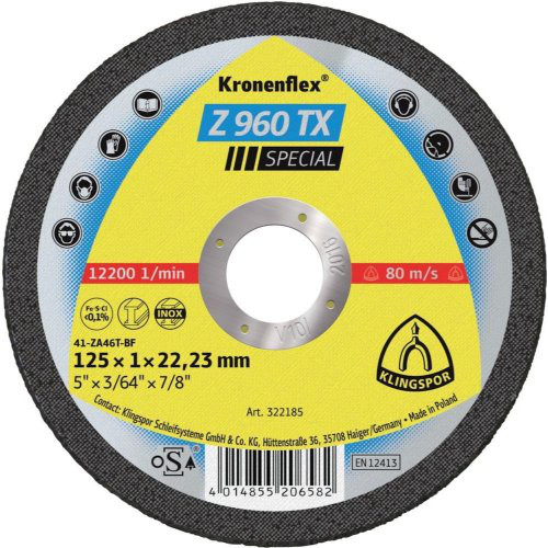 Trennscheibe Z960TX 115x1,0mm gera. Klingspor