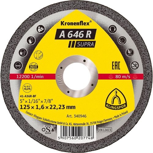 Trennscheibe A 646 R 125x1,6mm gera. Klingspor