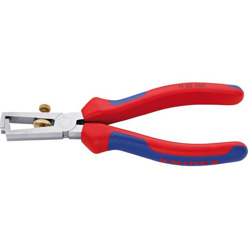 Abisolierzange verchromt mit Mehrkomponenten-Griffen 160mm qmm KNIPEX