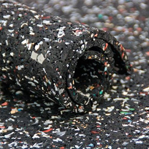 Recyclingmatte Gummi/PU, schwarz-bunt 8mm, 1500mm 5m