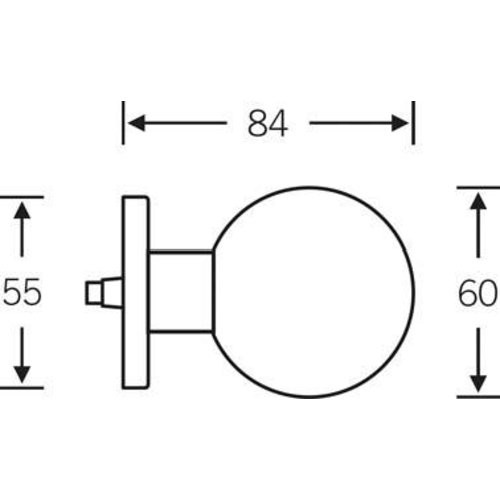 HT-Türknopf, 0 23 0803, einseitig,a.Ros.rd,F69 ma